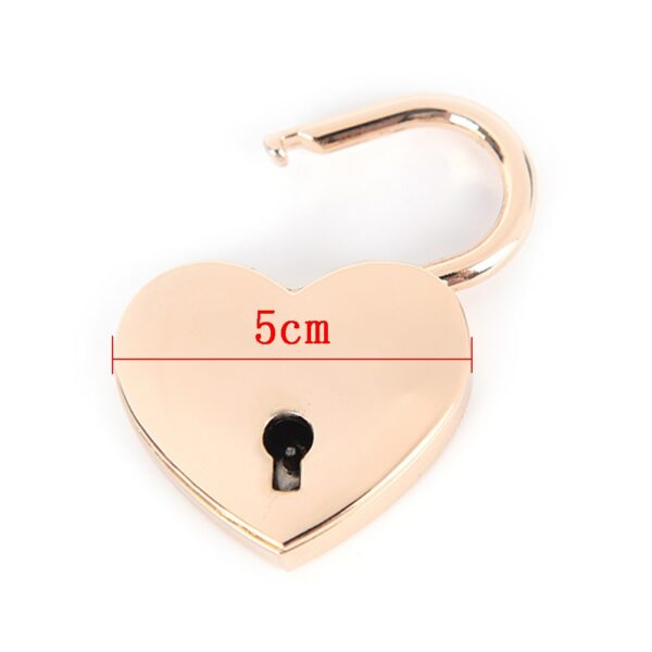 Mini hänglås liten hjärtform med nyckel Guld