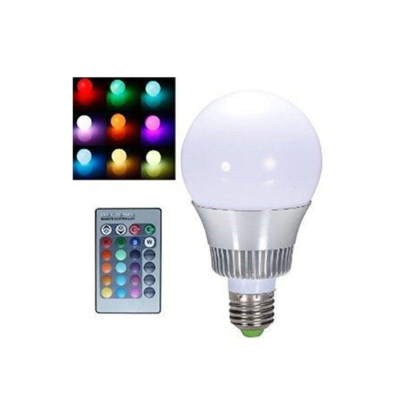 RGB LED lampa med fjärrkontroll E27 10 W