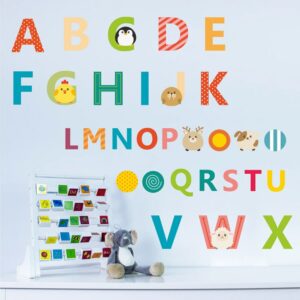 Engelska mini alfabet vägg klistermärken