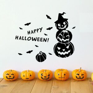 Pumpor Happy Halloween väggdekor klistermärken