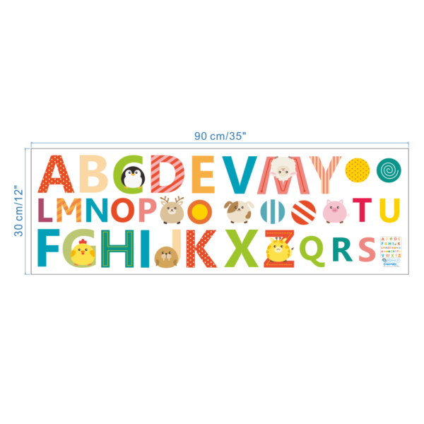 Engelska mini alfabet vägg klistermärken