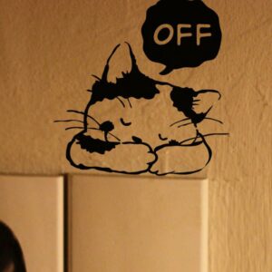 Katt strömbrytare off vinyl vägg klistermärken