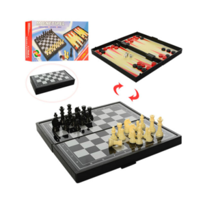 Resespel 3 i 1 Schack, Checkers, Backgammon med magneter