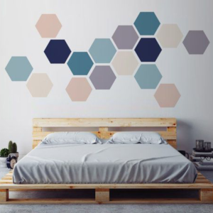 Hexagon vinyl vägg klistermärke 20st/förp 11 färger