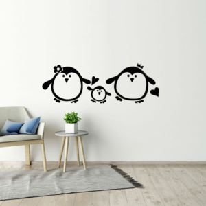 Pingvin familj vinyl väggklistermärke